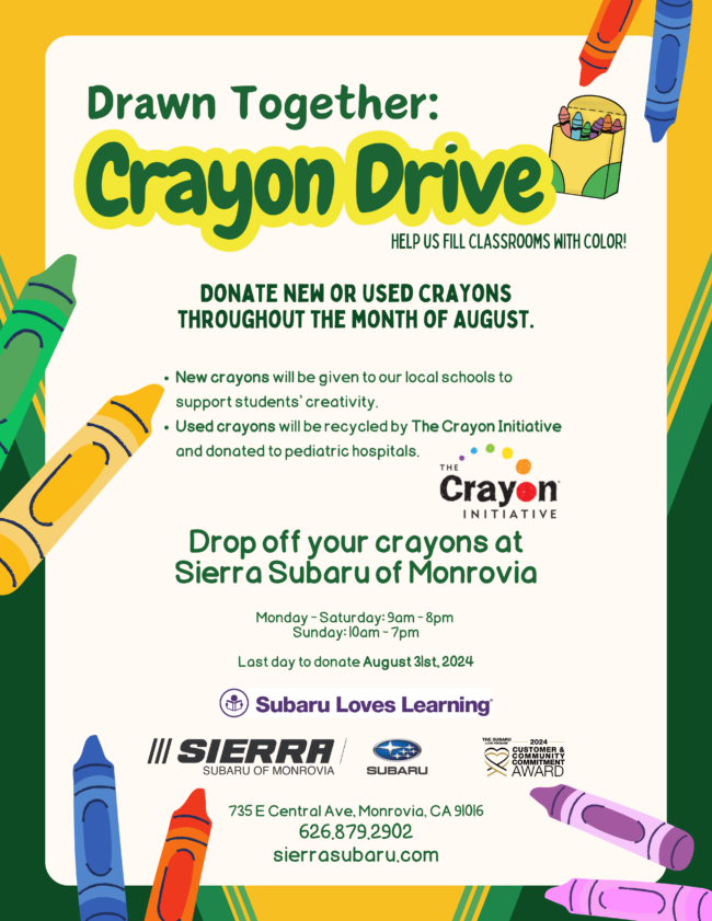 Sierra Auto Group Crayon Drive Flyer