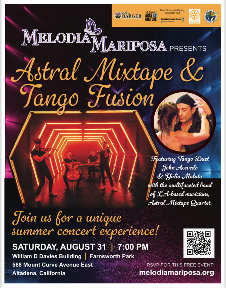 Melodia Mariposa astral mixtape and tango fusion concert