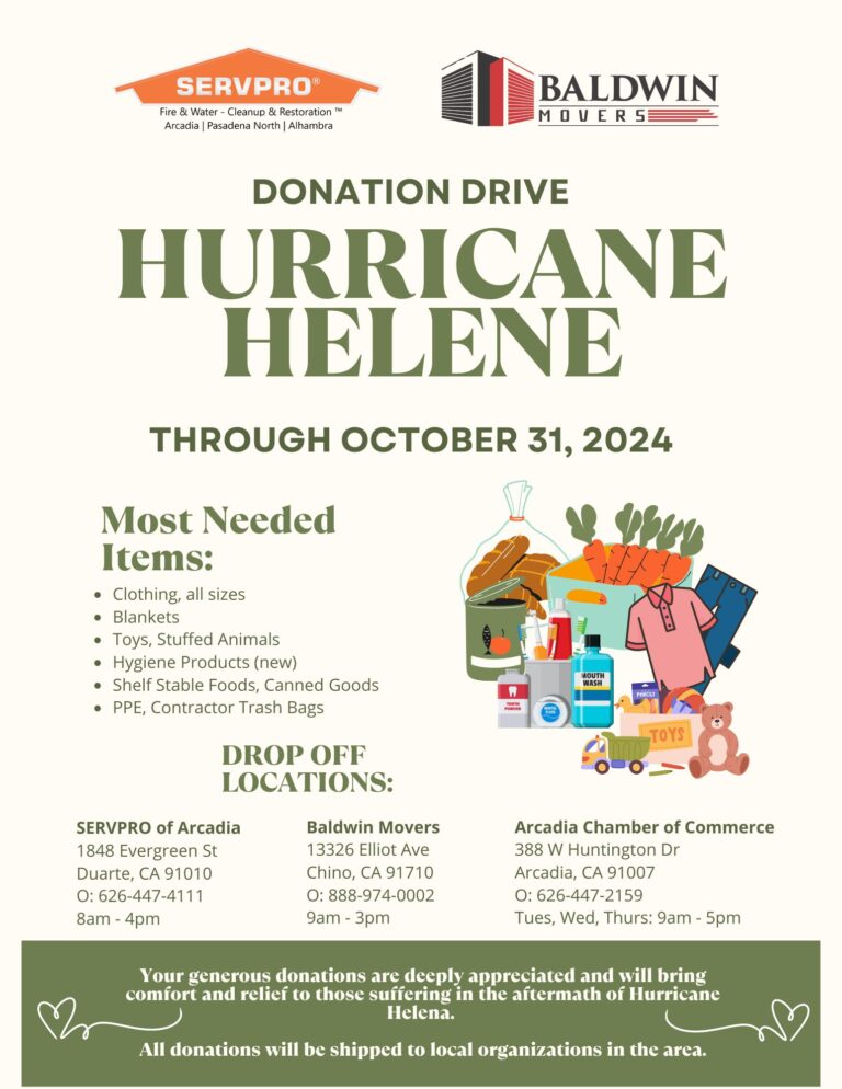 Servpro Hurricane Helene donation drive