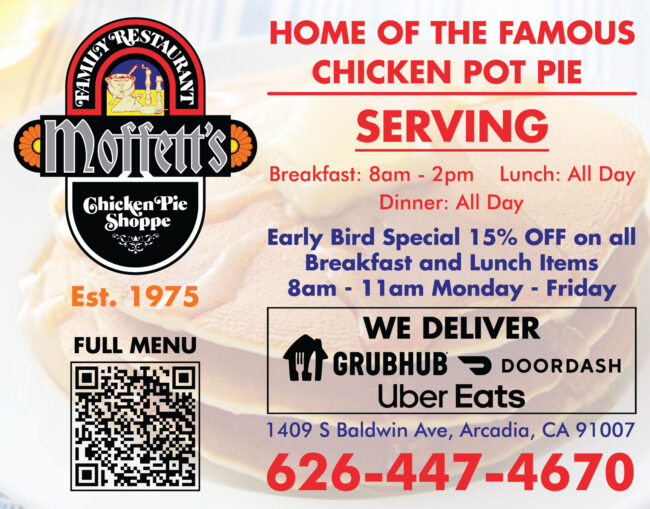 Moffett's specials and hours flyer