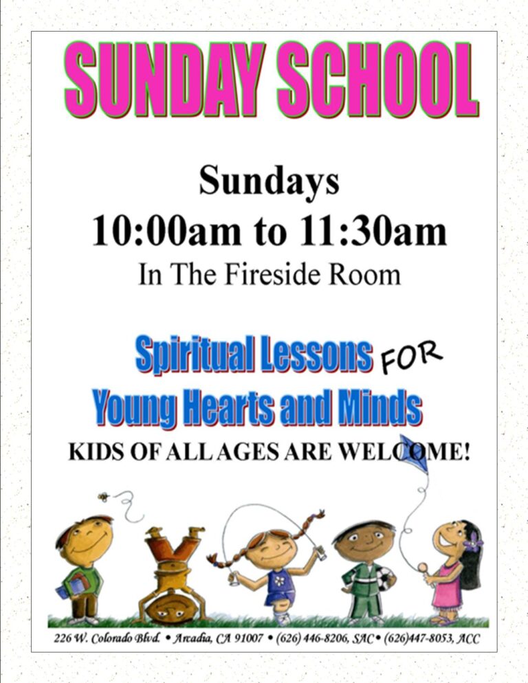 Sunday School at Santa Anita Church flyer