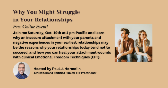 Paul Hermelin seminar flyer on why you might struggle in your relationships