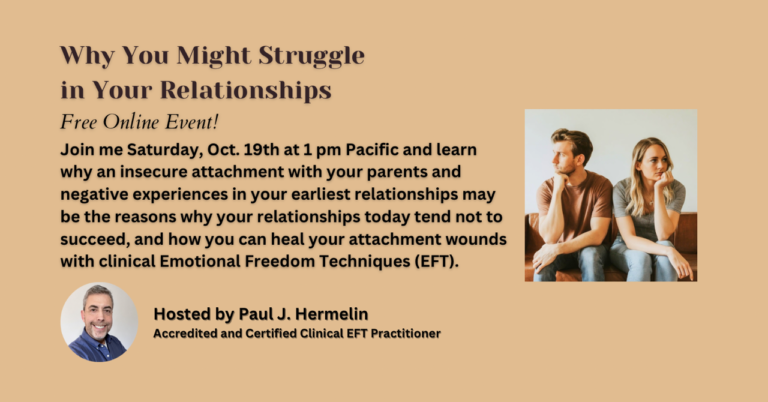 Paul Hermelin seminar flyer on why you might struggle in your relationships