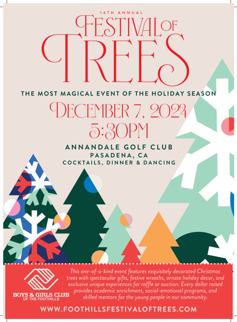 flyer for Festival of Trees from the Boys and Girls Club of the Foothills