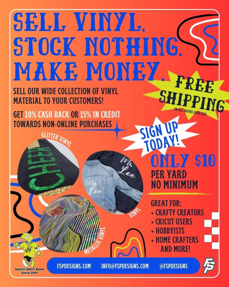 FSP vinyl sticker store flyer