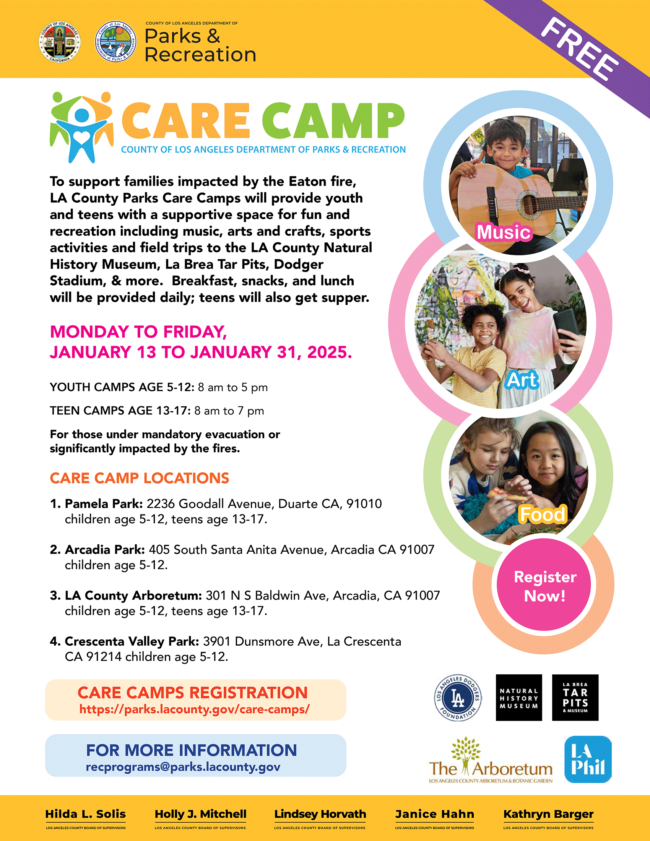 LA County camp care for displaced children