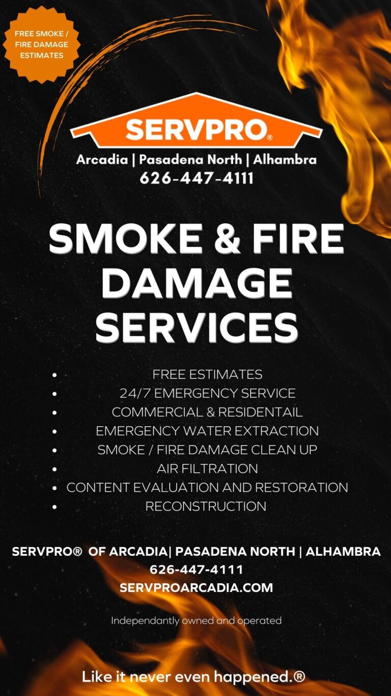 Servpro fire and smoke damage services available
