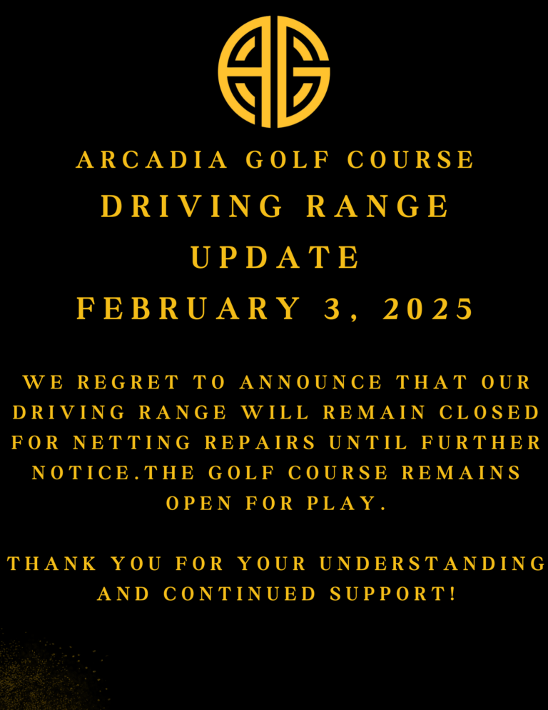 Arcadia 3 Par Golf Course range closed notification