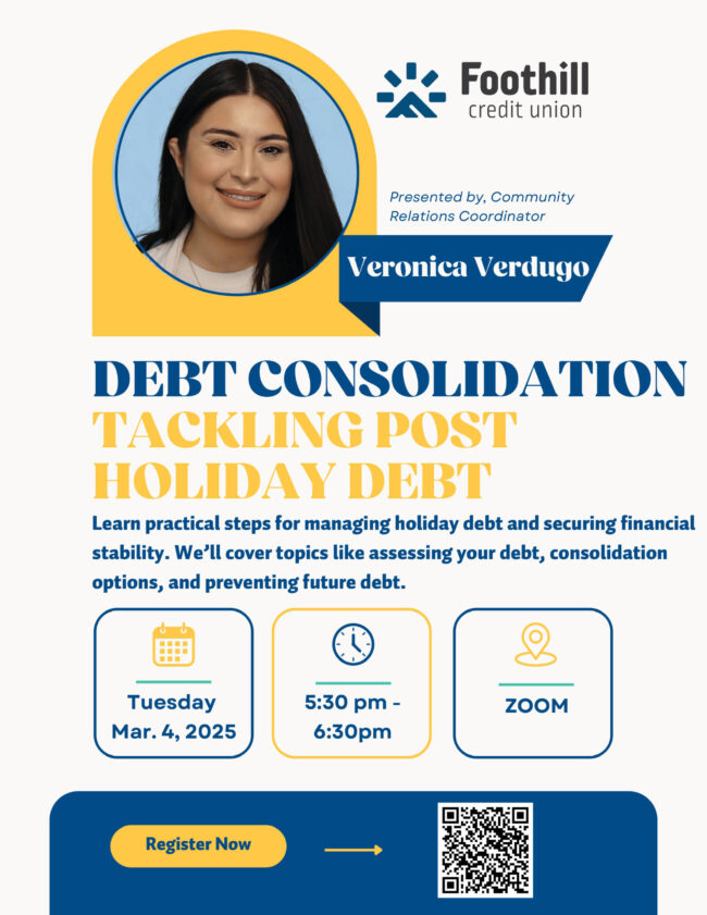 Debt-Consolidation-Flier—veronica debt consolidation webinar from Foothill Credit Union