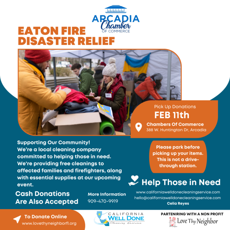 Eaton Fire relief drive from California Well Done Cleaning Services