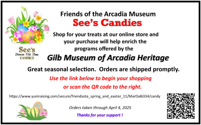 Spring-and-Easter-2025-flyer Friends of the Arcadia Museum See's Candies Fundraiser