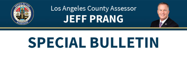 Assessor Jeff Prang special bulletin header