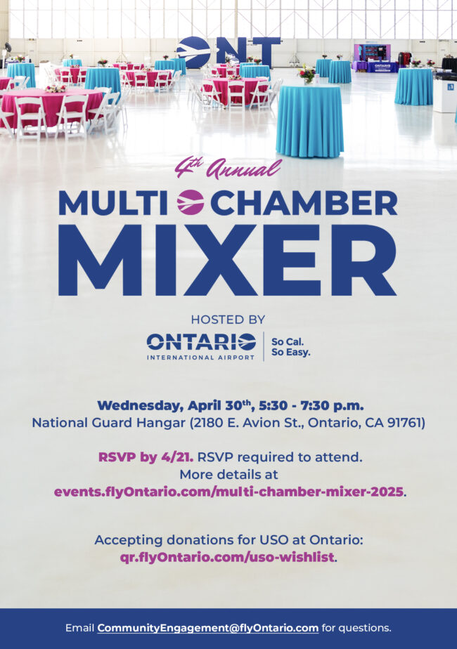 Ontario Airport Multi Chamber Mixer coming April 30, 2025