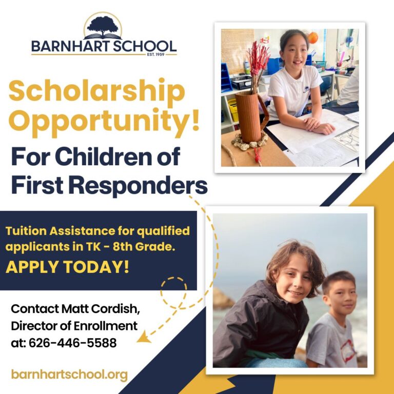 scholarship opportunity for first responders from Barnhart School