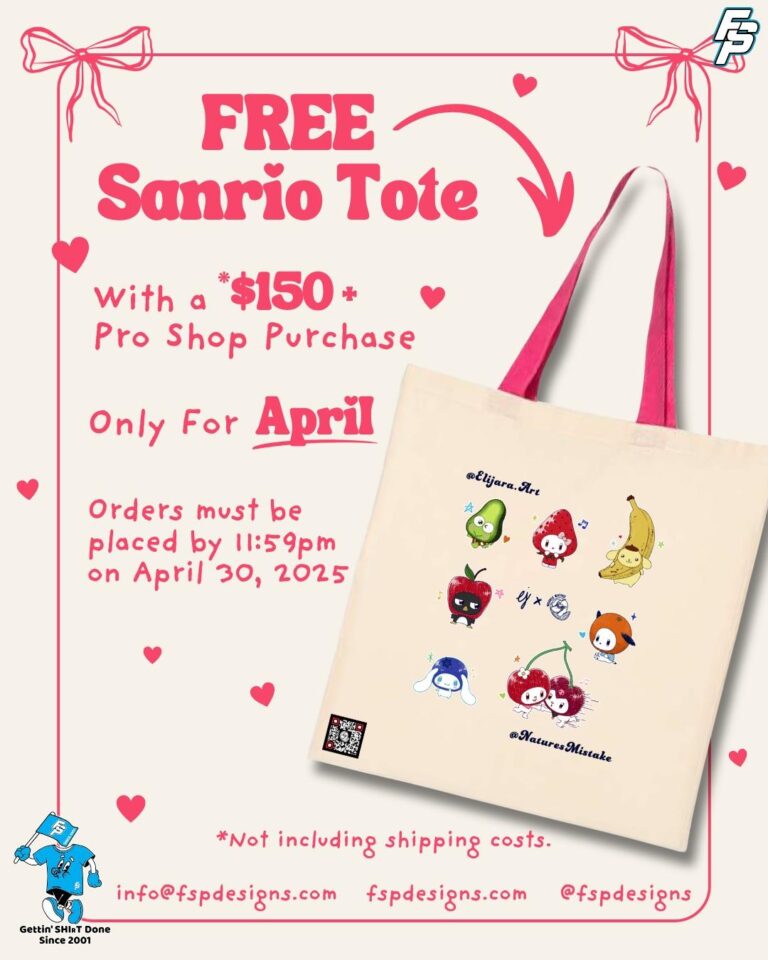 Free Sanrio Tote with Pro Shop Purchase from FSP Designs
