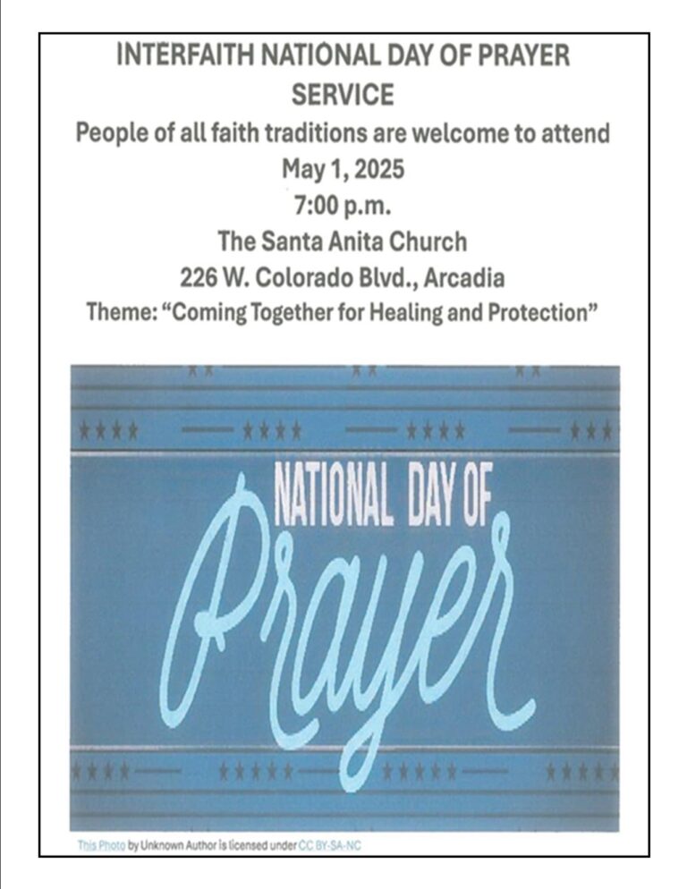 Santa Anita Church celebrates National Day of Prayer on May 1