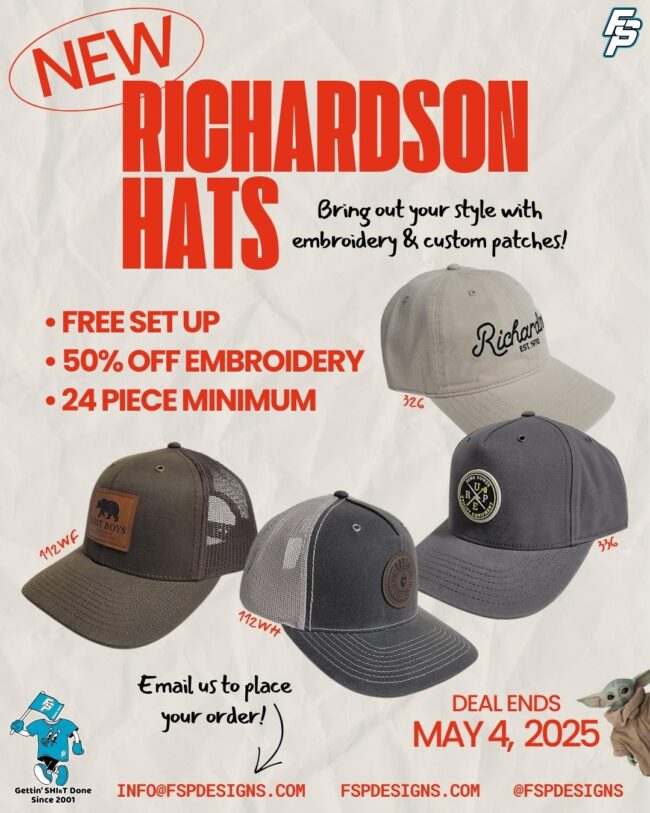 Richardson hats now available from FSP Designs