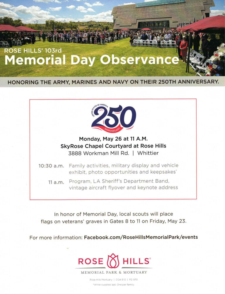 Rose Hill Memorial Day Observance for 2025