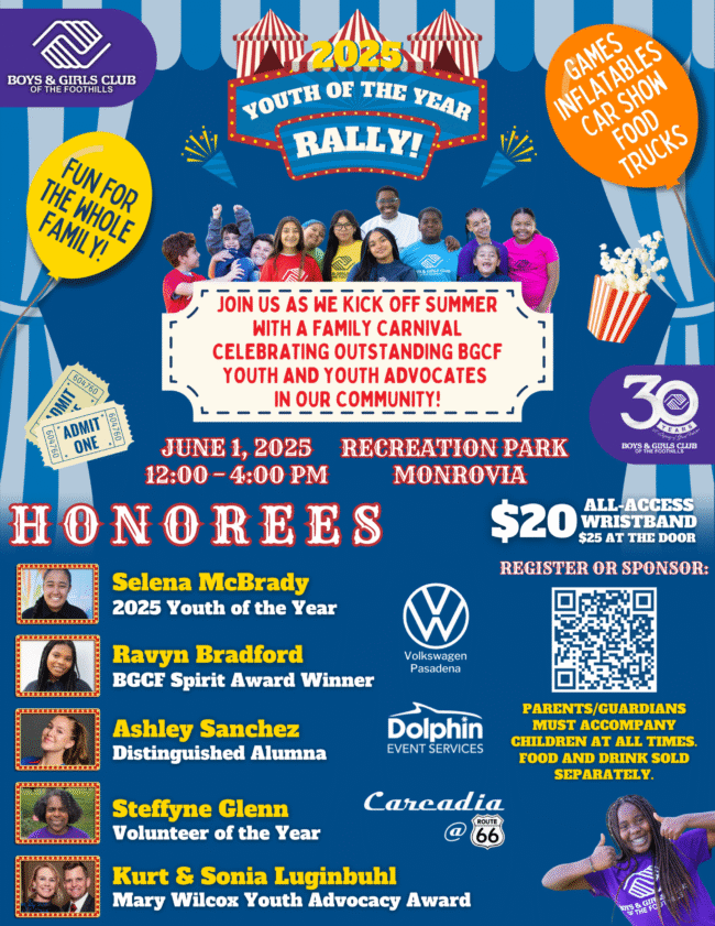Boys and Girls Club of the Foothills youth of the year rally