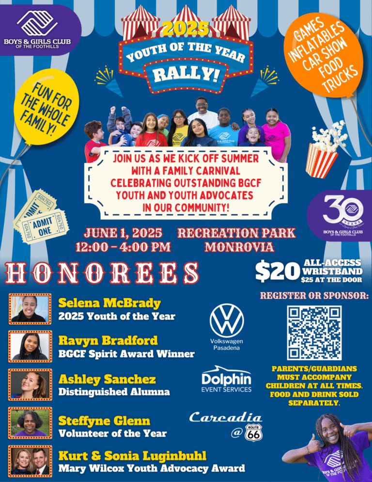 Boys and Girls Club of the Foothills youth of the year rally