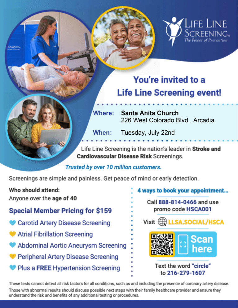Santa Anita Church Life Line Screening event