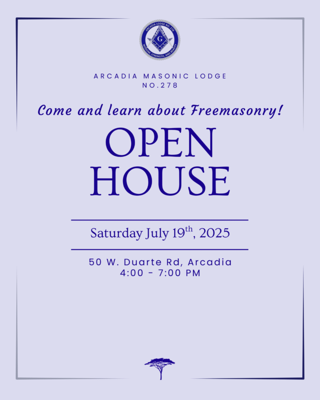 open house flyer for Masonic Lodge