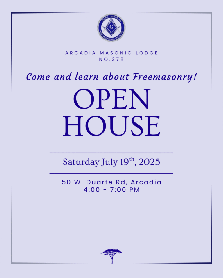open house flyer for Masonic Lodge