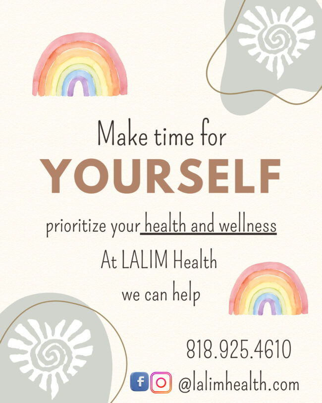 Make-time-for-yourself–(1) make time for yourself prioritizing health and wellness flyer from LALIM Health