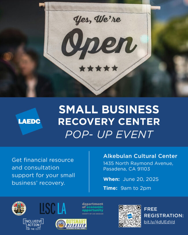 small business recovery center pop up event