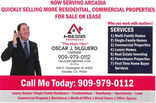 A Plus Real Estate and Oscar Silguero real estate flyer