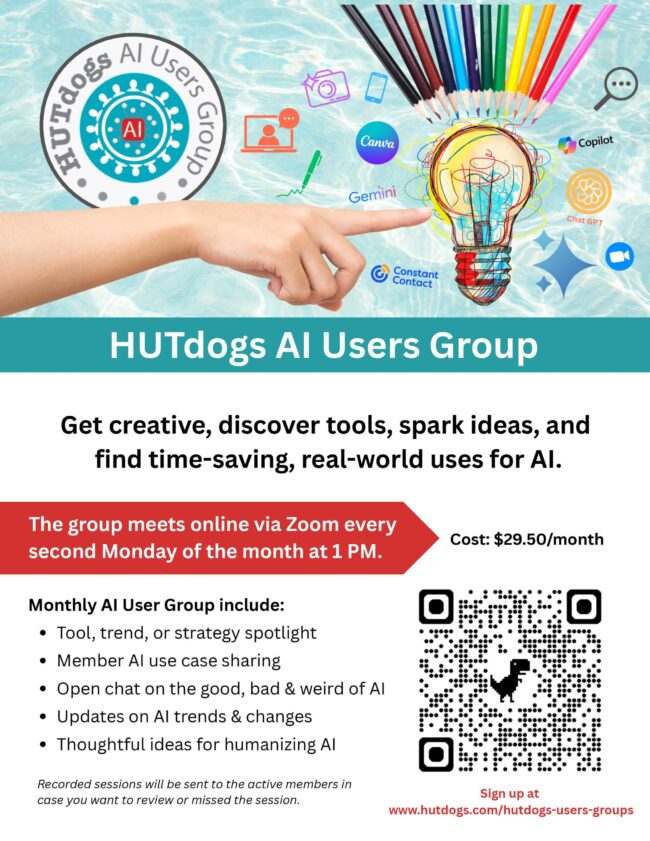 Flyer-HUTdogs-AI-Users-Group-(8 HUTdogs AI users group meeting flyer