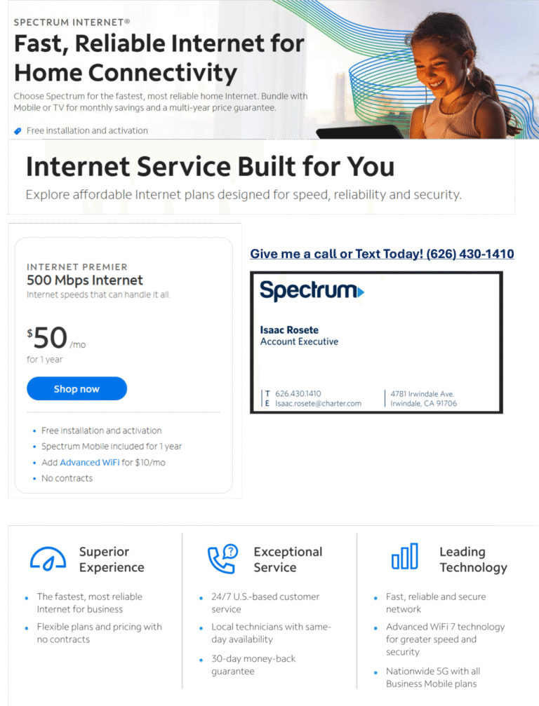 Spectrum August specials flyer
