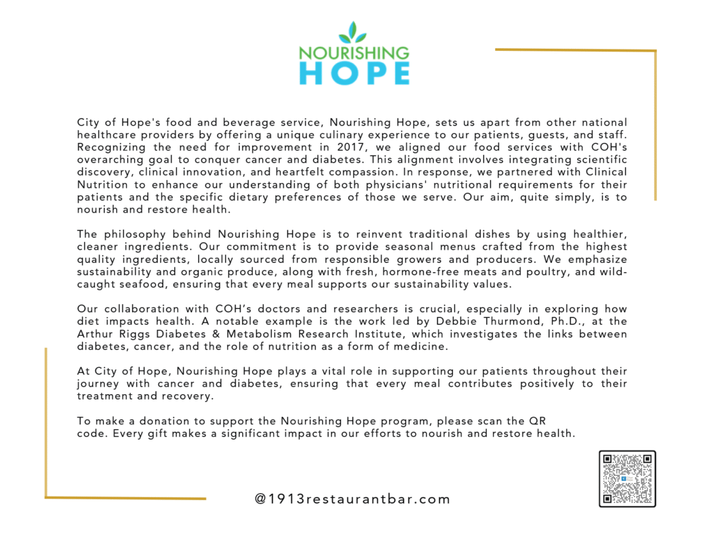 City of Hope 1913 Restaurant tequila tasting for
