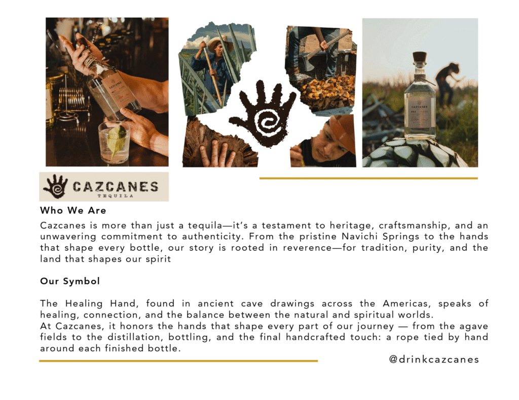 City of Hope Cazcanas tequila tasting flyer of information