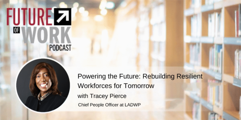 the future of work podcast banner for Powering the Future