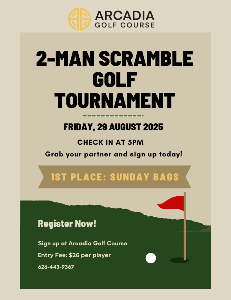 2-Man Scramble Golf Tournament at the Arcadia 3 Par Golf Course 