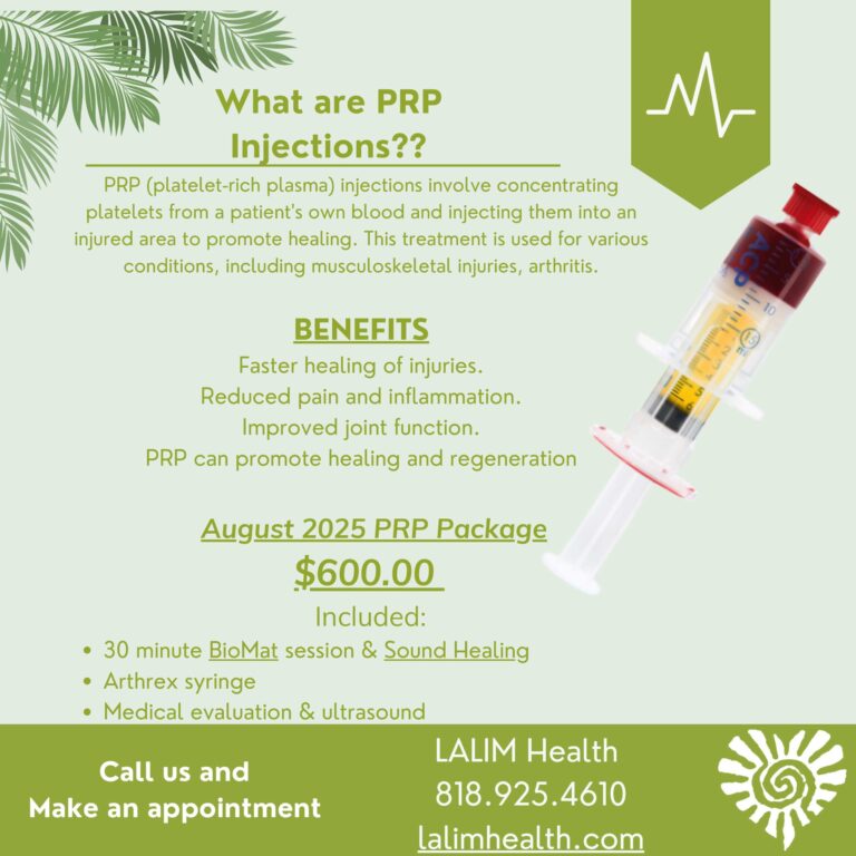 What are PRP Injections flyer from LALIM Health