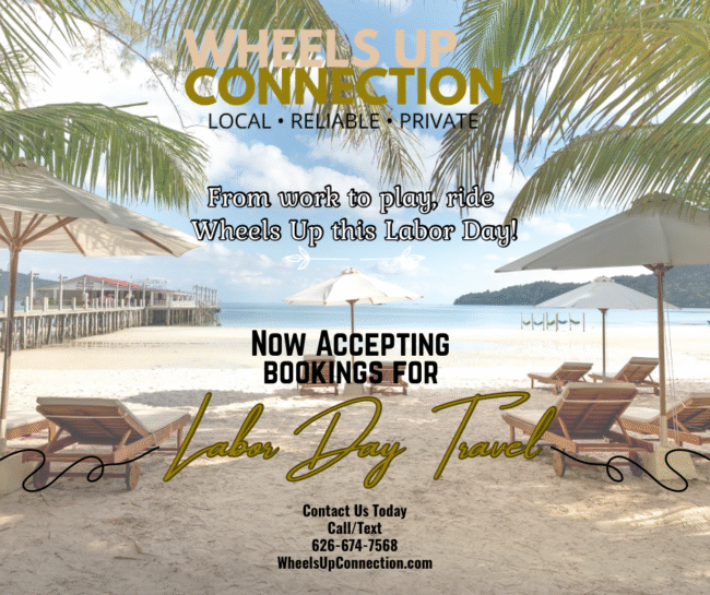 Wheels UP labor day travel poster