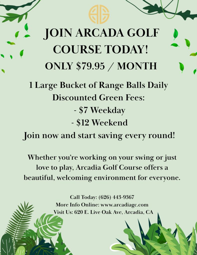 Arcadia 3 Par Golf Course join today for only $79.97 a month
