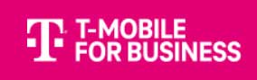 T-Mobile for business logo on pink background
