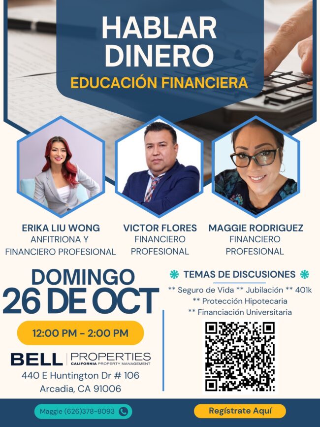hablar dinero educacion financiera flyer in spanish