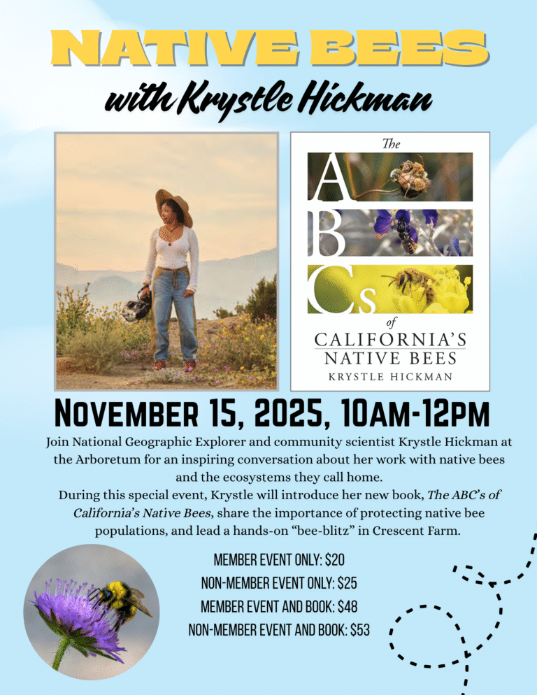 native bees event at LA Arboretum flyer with Krystle Hickman