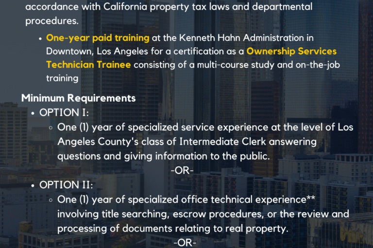OST I Page 1 – Phase 2 job opportunity from Los Angeles Office of the Assessor