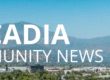 City of Arcadia community news banner showing the city of Arcadia from above