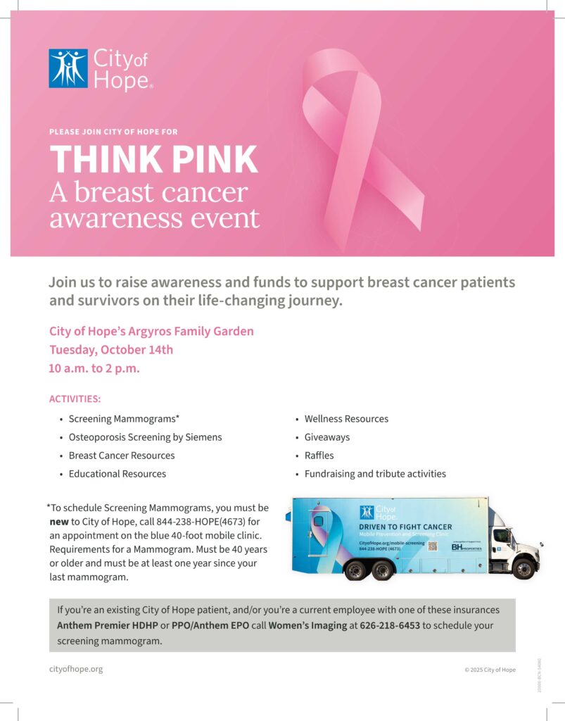 City of Hope Think Pink to raise awareness for breast cancer event