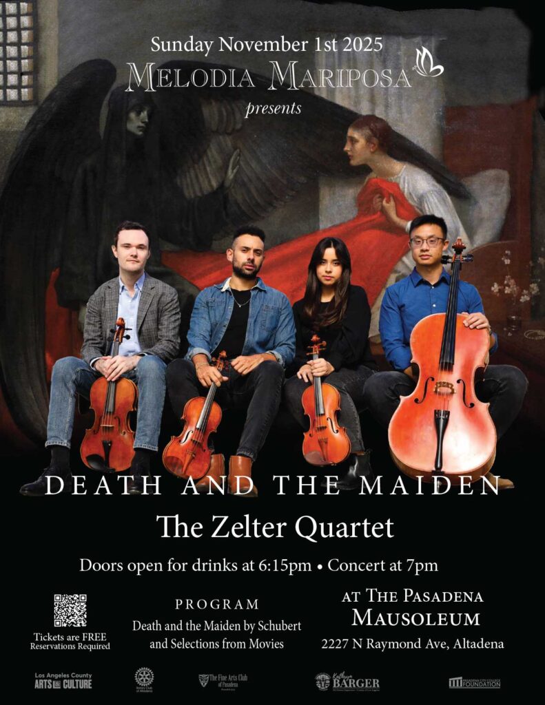 Melodia Mariposa presents Death and the Maiden concert on November 1