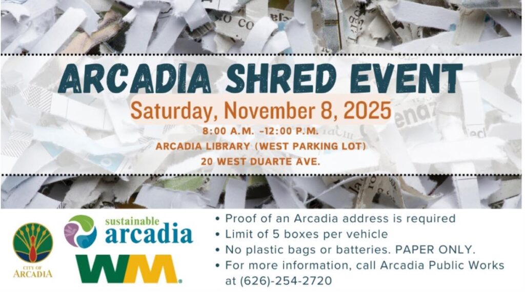 Arcadia Shred Event for November 8