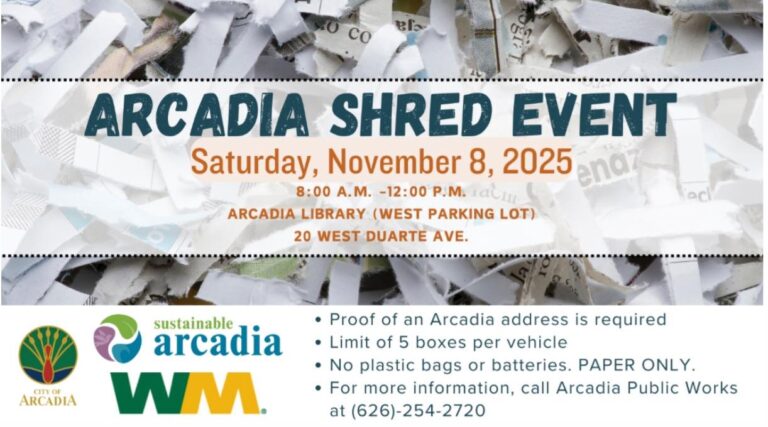 Arcadia Shred Event for November 8