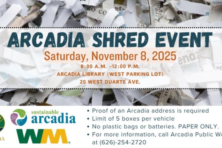 Arcadia Shred Event for November 8