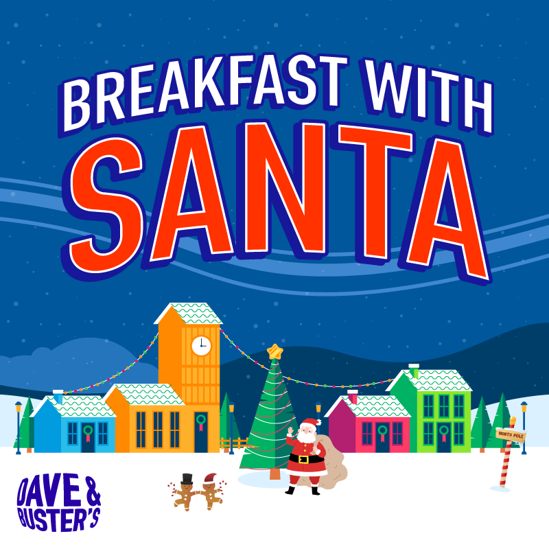 breakfast with Santa at Dave & Buster's Arcadia banner
